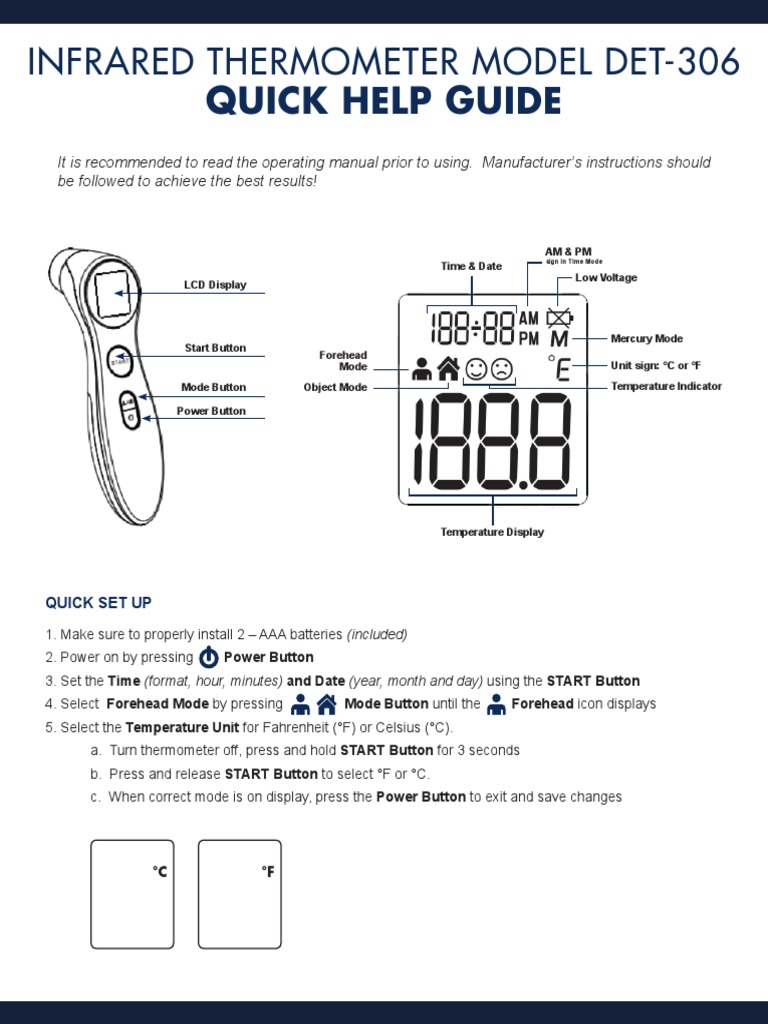 MK Forehead Thermometer Manual PDF Thermometer Temperature