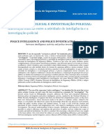 INTELIGÊNCIA POLICIAL E INVESTIGAÇÃO POLICIAL Diferenças