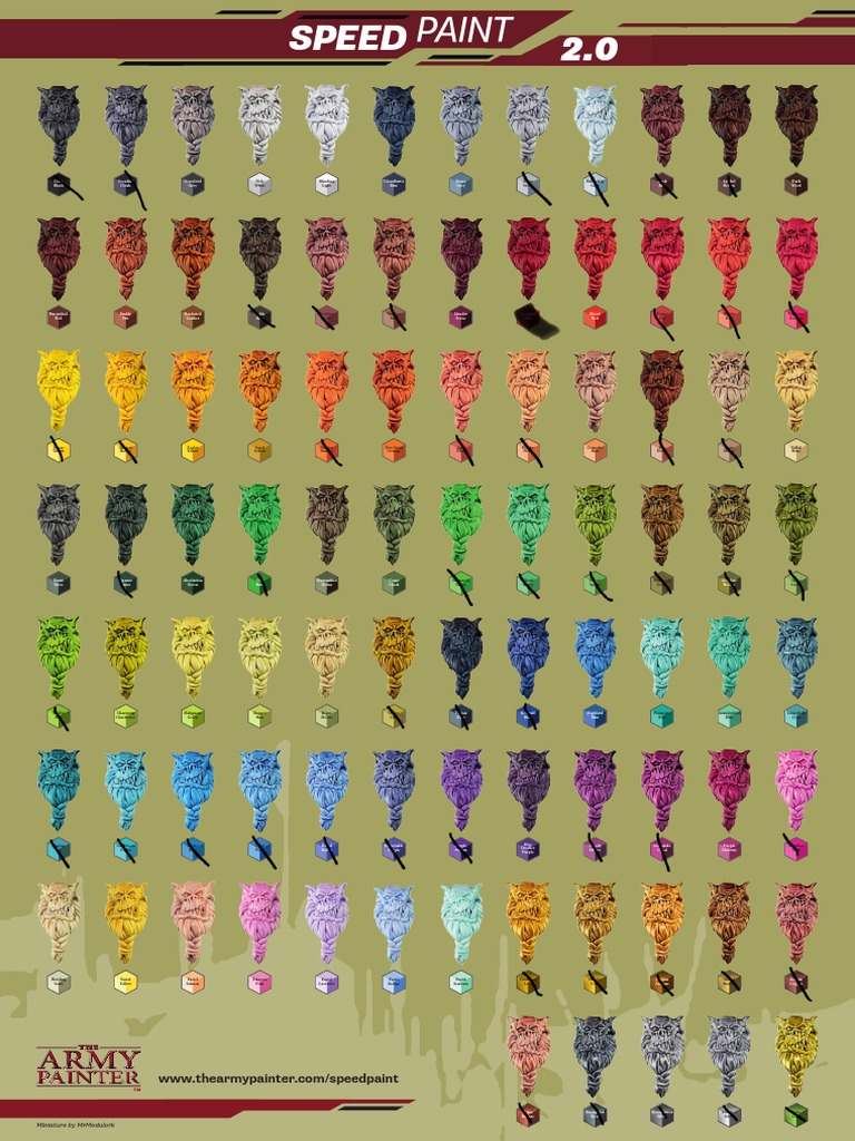 A3 Speedpaint 2.0 All Colours Poster PDF Blue Color