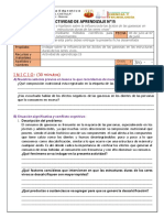 Sesión de Aprenidzaje 5 - Experiencia 4 - Semana 16 - Planteamos Preguntas e Hipótesis Sobre Los Ácidos