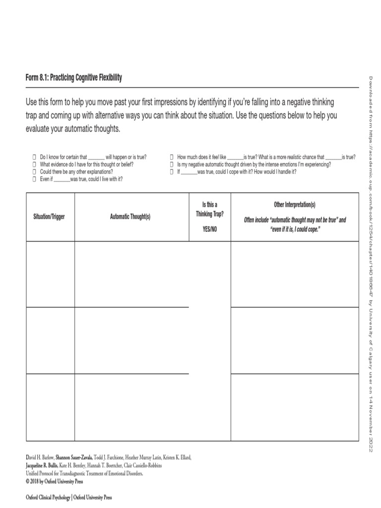 Practicing cognitive flexibility | PDF | Thought | Emotions