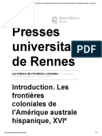 Presses Universitaires de Rennes: Introduction. Les Frontières Coloniales de L'amérique Australe Hispanique, XVI