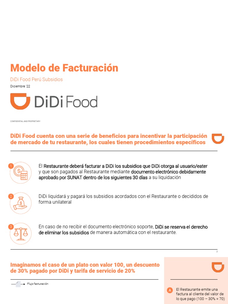 Facturación de Subsidios en DiDi Food | PDF | Subvención | Factura