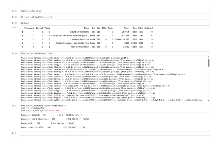 Pandas Profiling Library For EDA | PDF | Computers