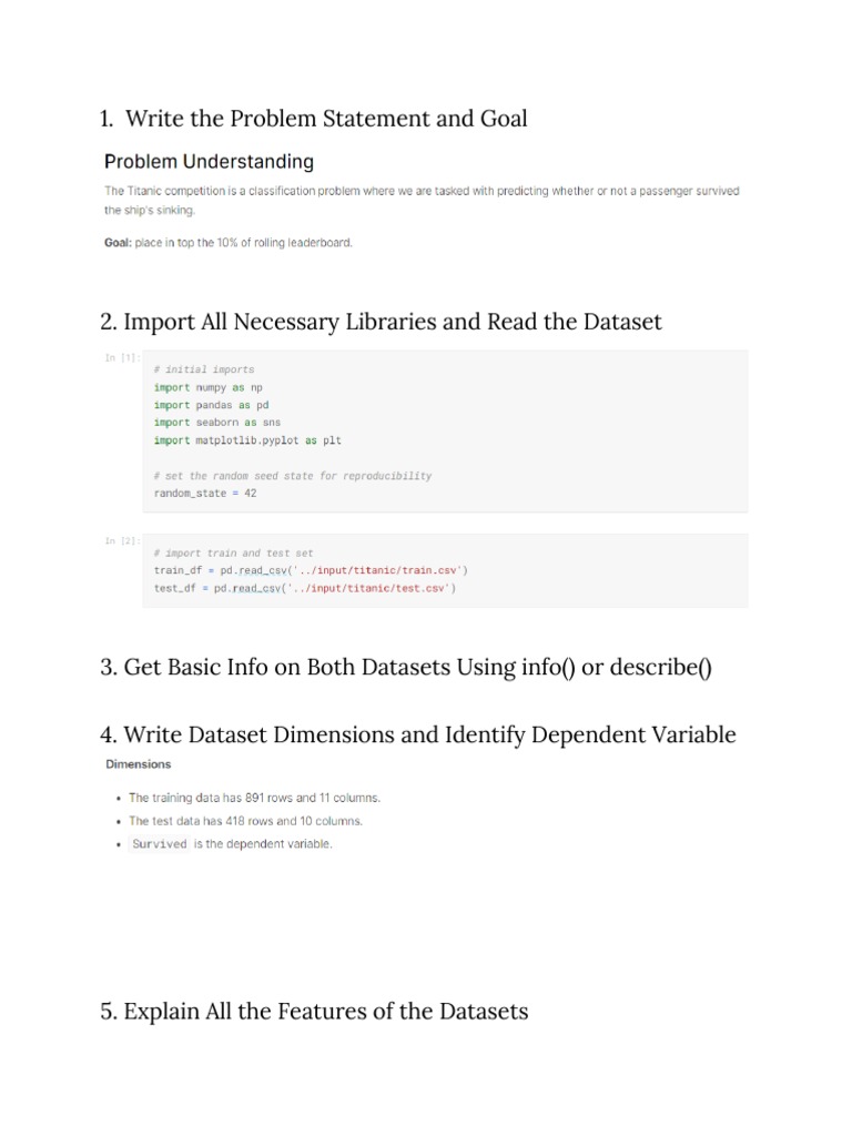 Workflow for a New Dataset in Kaggle | PDF