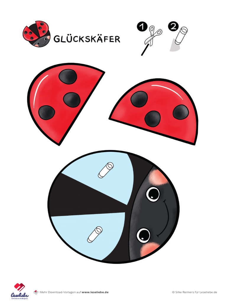 Bastelbogen Zum Ausdrucken Glueckskaefer | PDF