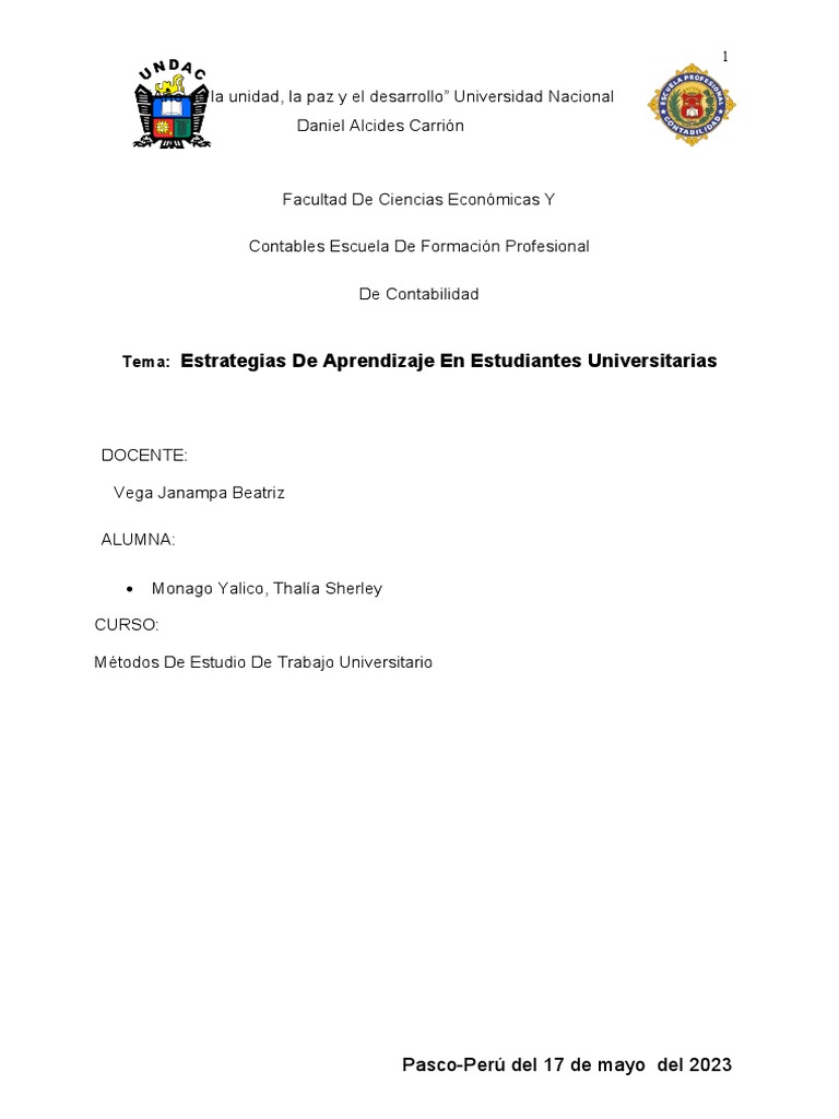 Estrategias de Aprendizaje Universitario | PDF | Teoria de la mente ...