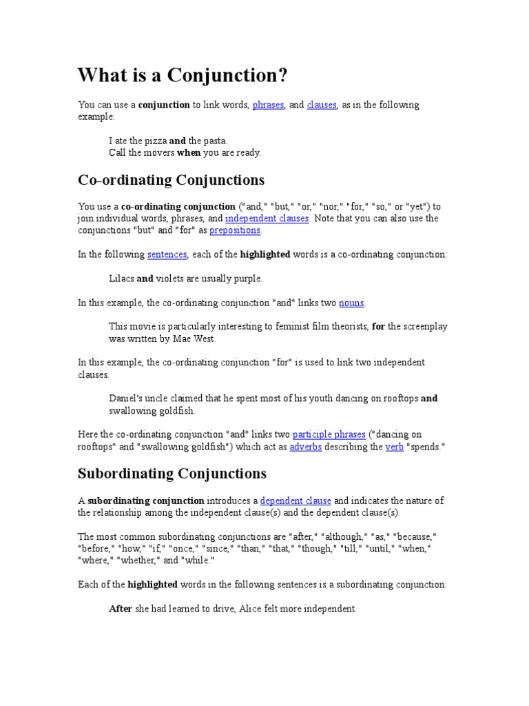 Conjunctions 10 Sept | PDF | Adverb | Sentence (Linguistics)