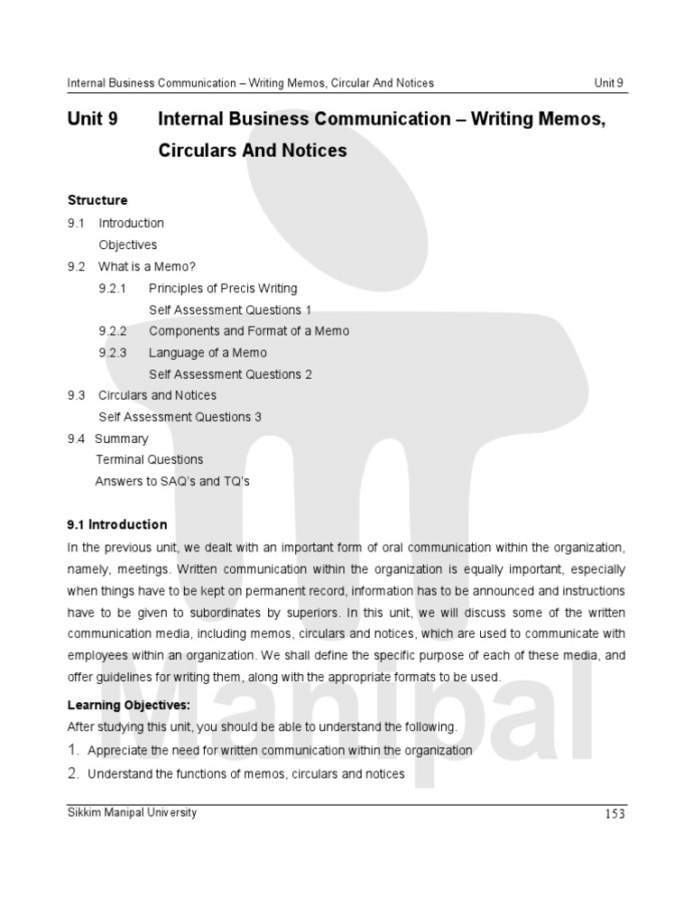 Writing Memos and Circulars Guide | PDF | Memorandum | Customer ...
