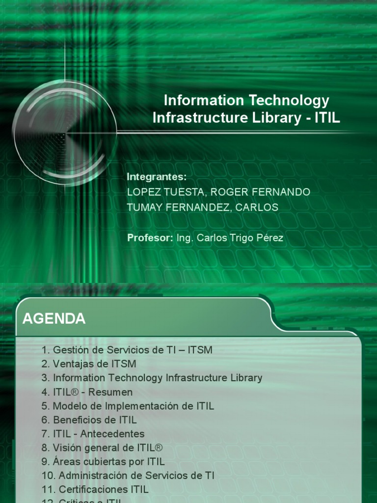 Itil | PDF | Itil | Gestión de tecnología de la información