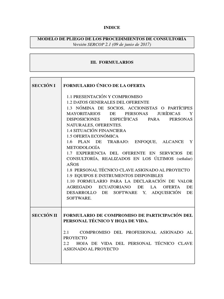 Formulario Ènico Oferta Consultor÷a | PDF | Software | Outsourcing