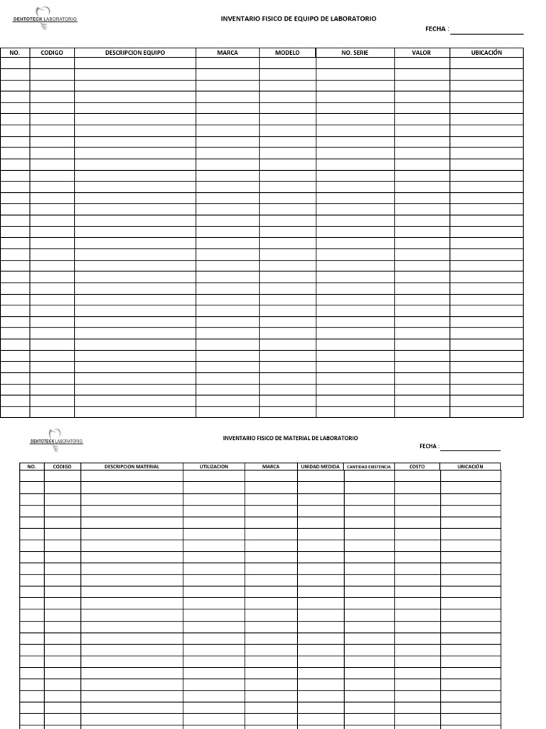 Formatos Inventarios | PDF