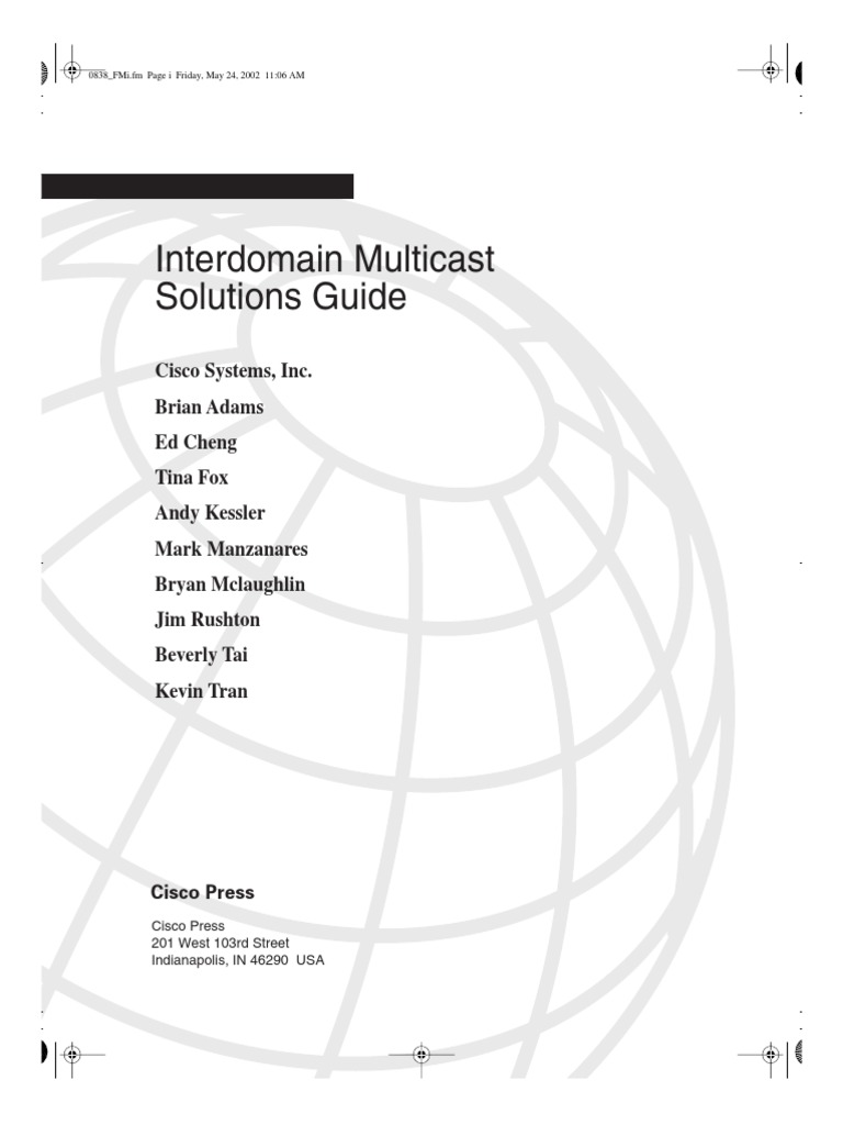 Interdomain Multicast Soln Guide 1587050838 | PDF | Multicast | Ip Address