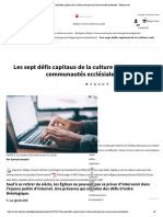 Les Sept Défis Capitaux de La Culture Web Pour Les Communautés Ecclésiales