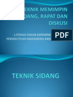 Teknik Memimpin Sidang, Rapat Dan Diskusi