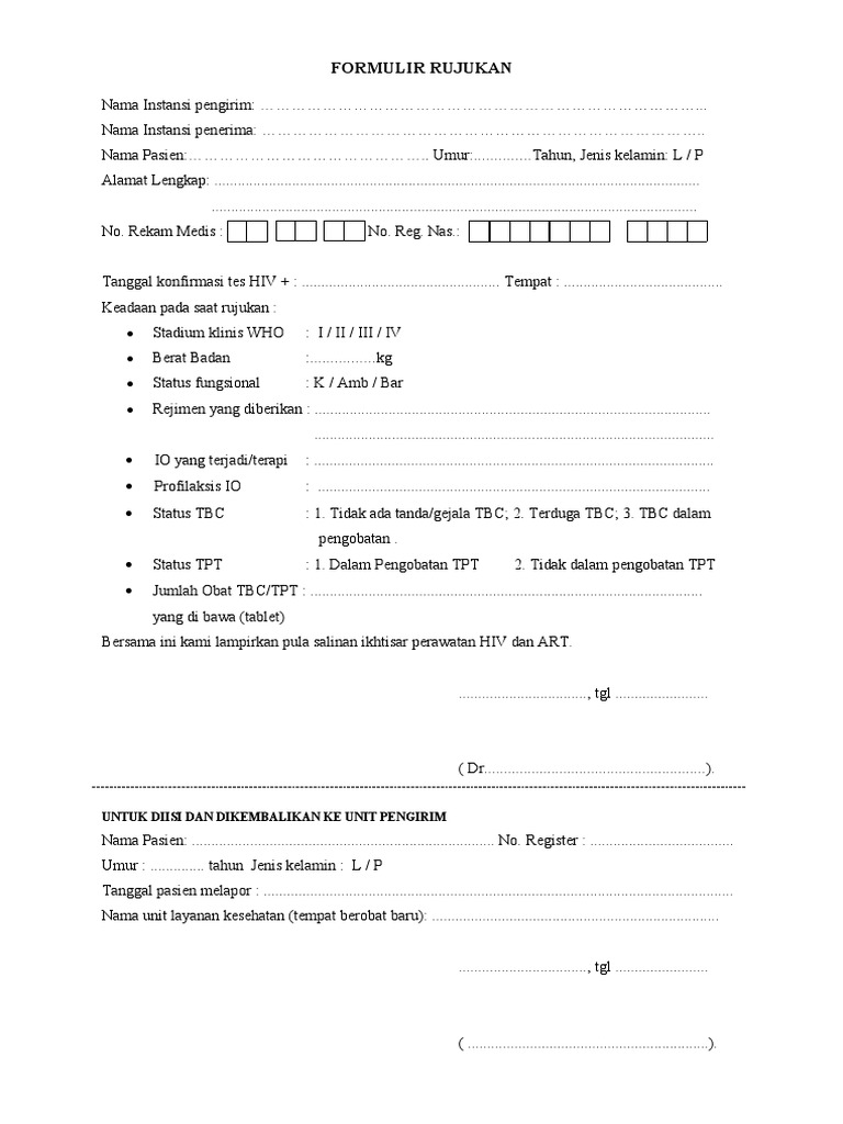 Formulir Rujukan - 070921 | PDF