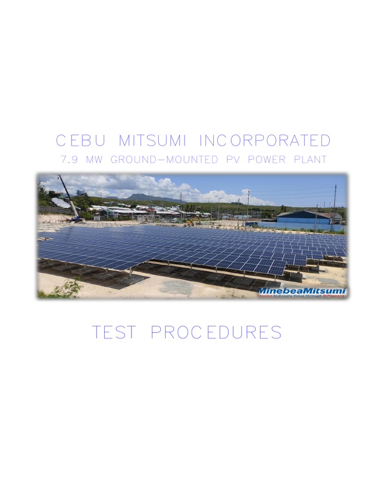 PV Power Plant Test Procedures | PDF | Power Inverter | Direct Current