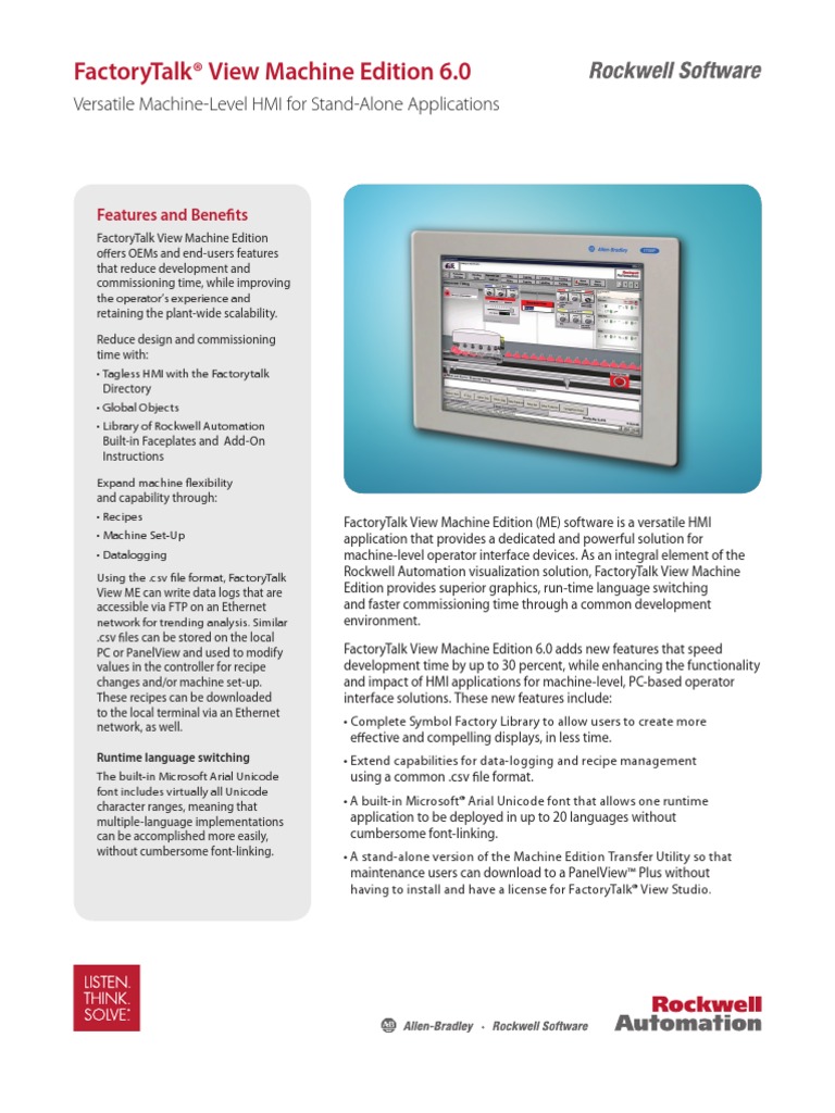 FactoryTalk® View Machine Edition 6.0 | PDF | Runtime System | User  Interface