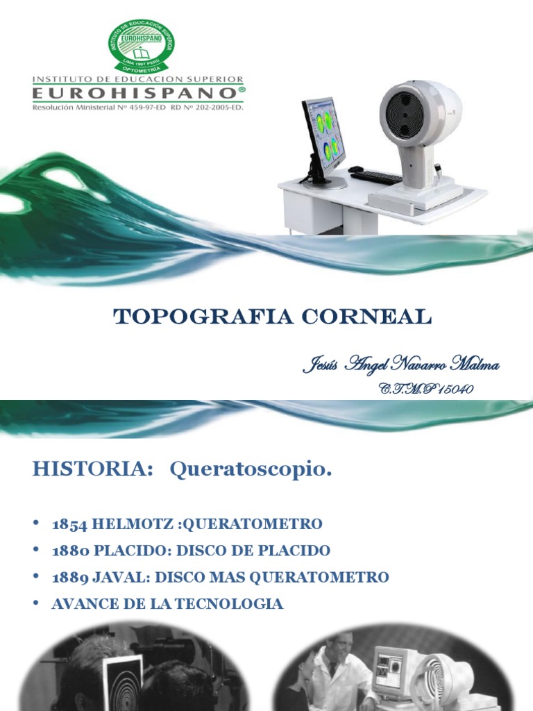 Clase 01 Topografia Corneal Pdf C Rnea Ojo Humano