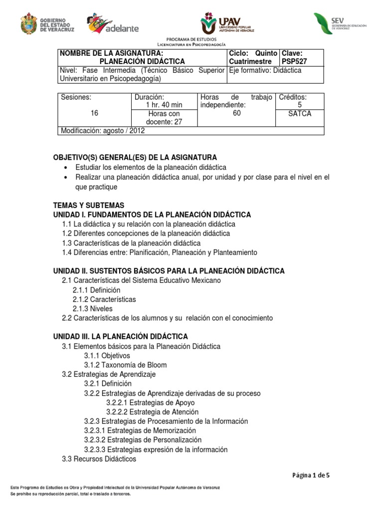 Planeación Didáctica | PDF | Plan de estudios | Evaluación