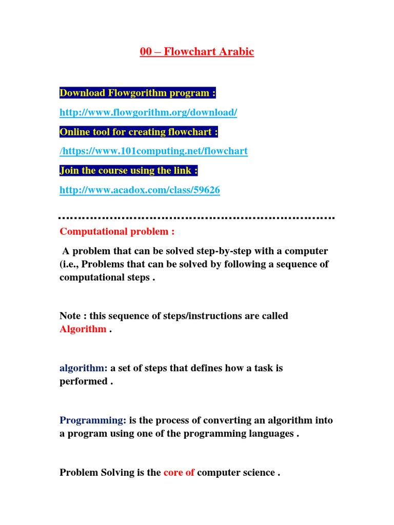 Flowgorithm: Download & Course Info | PDF