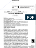 Disability Issues and Libraries A Scottish Perspective