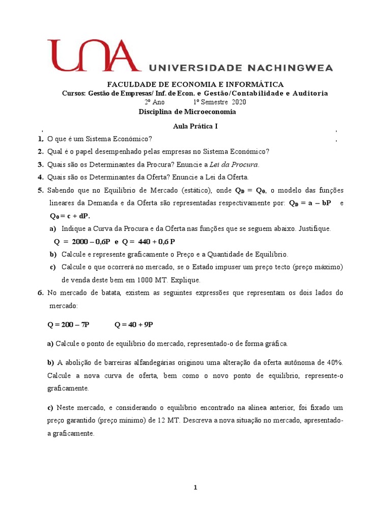 Análise de Equilíbrio de Mercado | PDF | Demanda | Oferta e procura