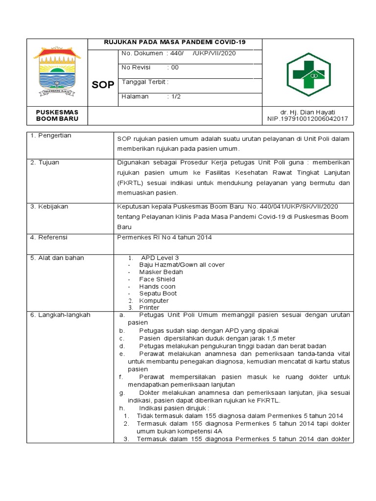 SOP Rujukan Pasien Umum COVID-19 | PDF