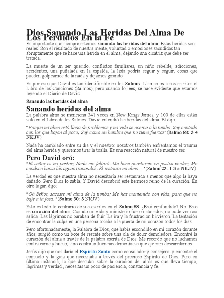 Mensaje Sanando Las Heridas Del Corazon | PDF | Curación | Perdón