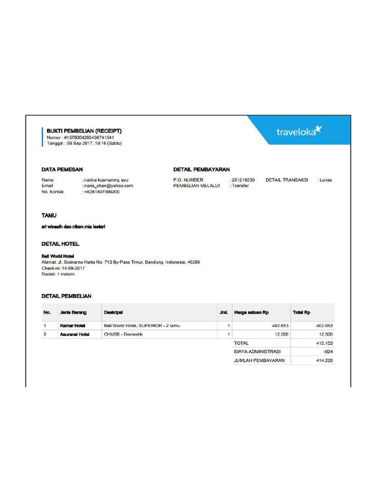 Tiket Invoice | PDF