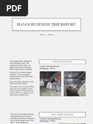 BUSINESS TRIP REPORT