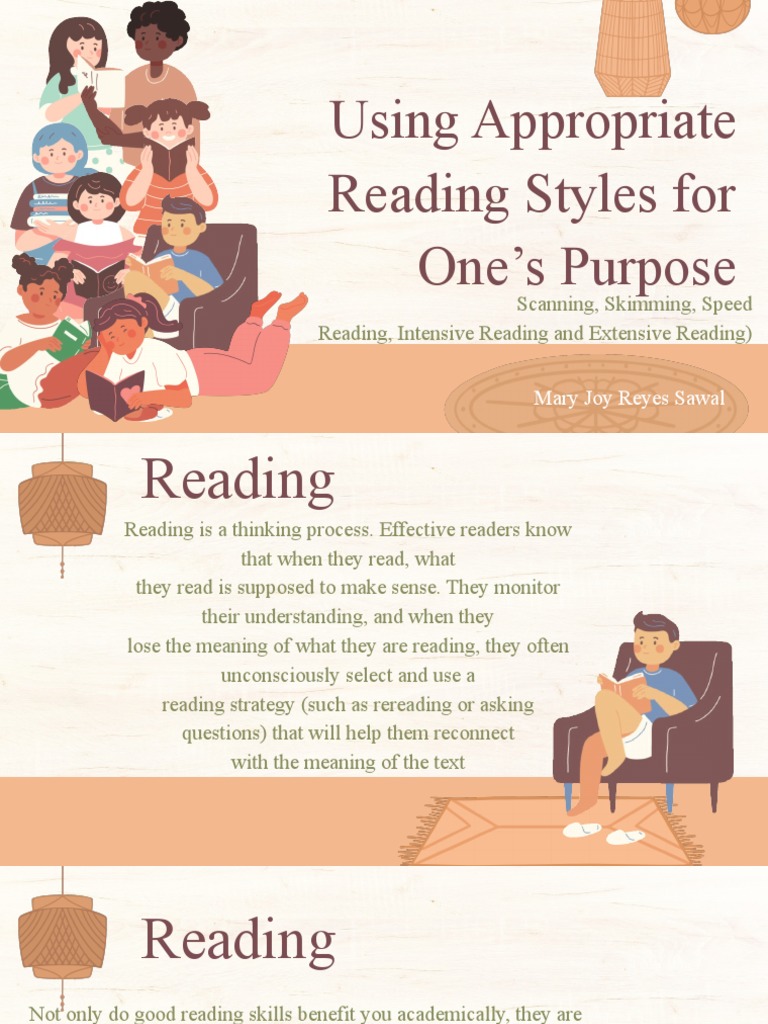 Using Appropriate Reading Styles PDF Speed Reading Reading