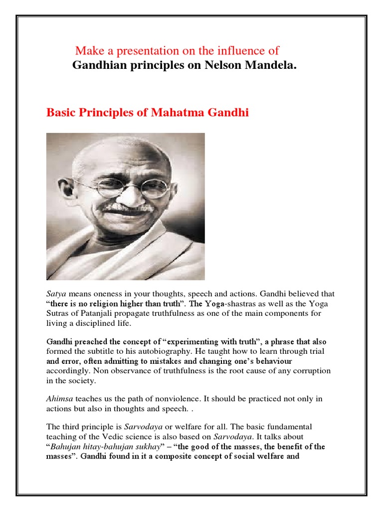 Gandhian Principles' Impact on Mandela | PDF | Social Science