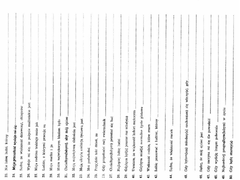 Klasa 2 Sprawdzian Numerowanie Zdan W Kolejnosci Test Niedokończonych Zdań 2 | PDF