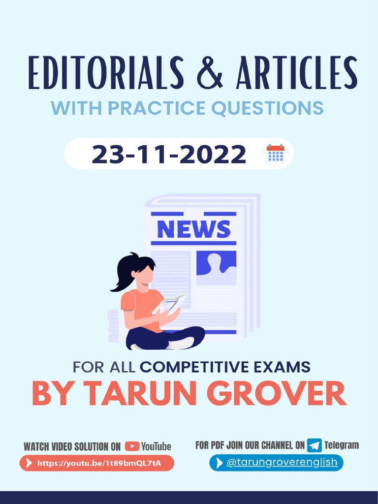 23 Nov Editorials & Articles by Tarun Grover PDF