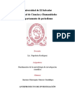 Anteproyecto de Investigación Metodología de La Ciencia