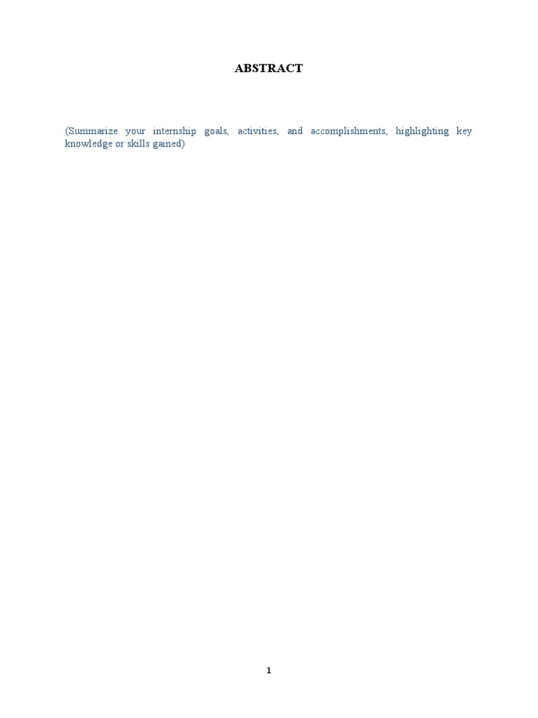 Sample internship report format | PDF