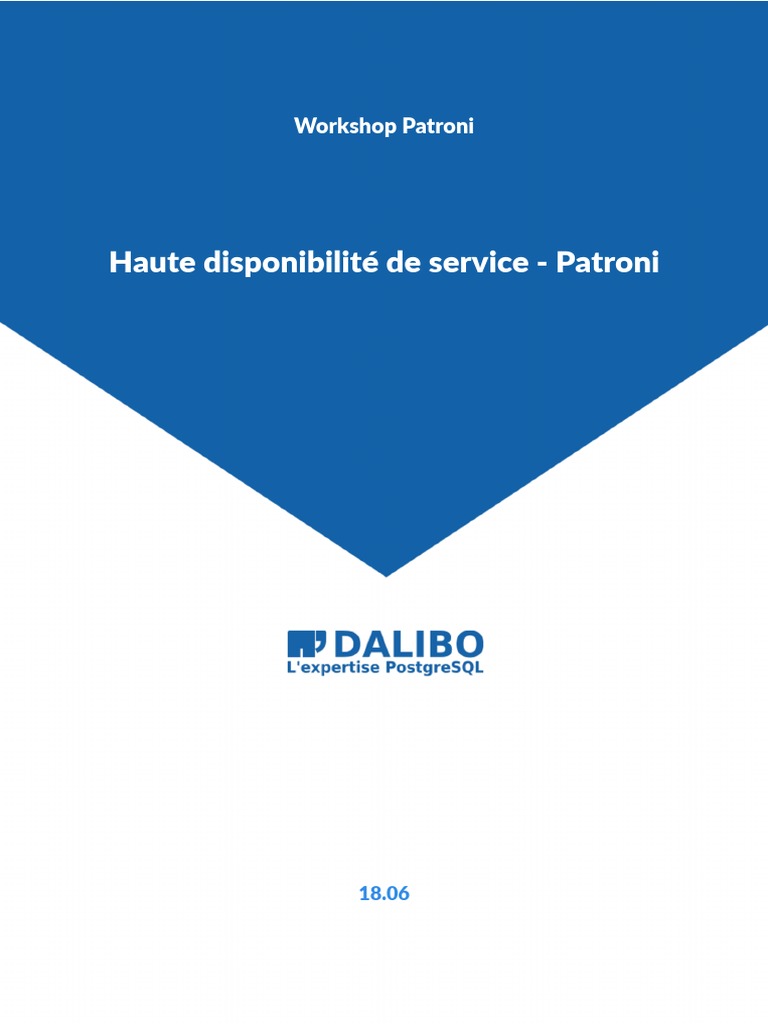 Haute disponibilité avec Patroni et Etcd | PDF