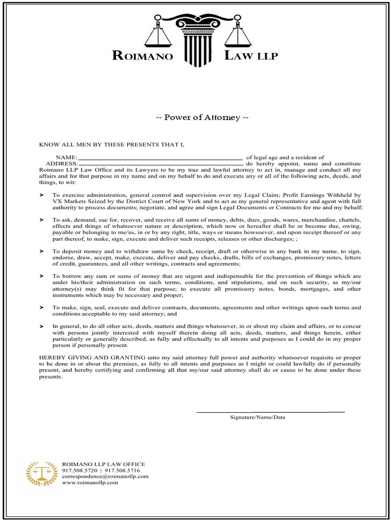 Power of Attorney and Affidavit Form | PDF