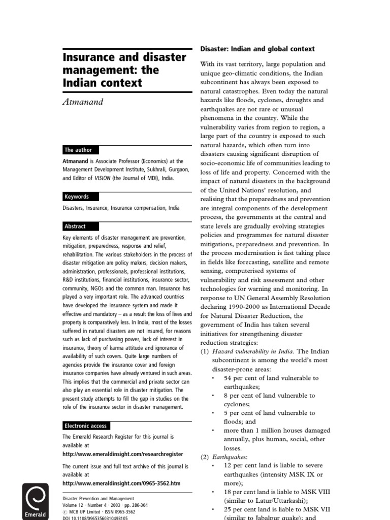 Acknowledgement of Disaster Management Project | PDF | Emergency ...