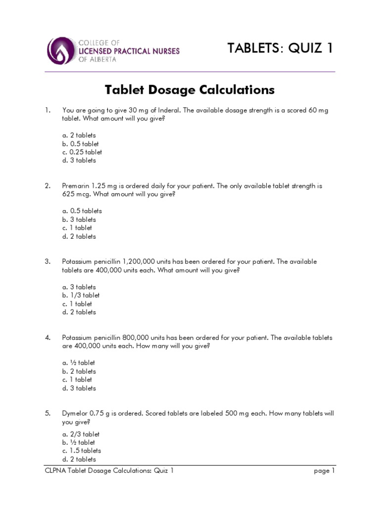 Tablets Quiz 1 | PDF | Cooking, Food & Wine | Science & Mathematics