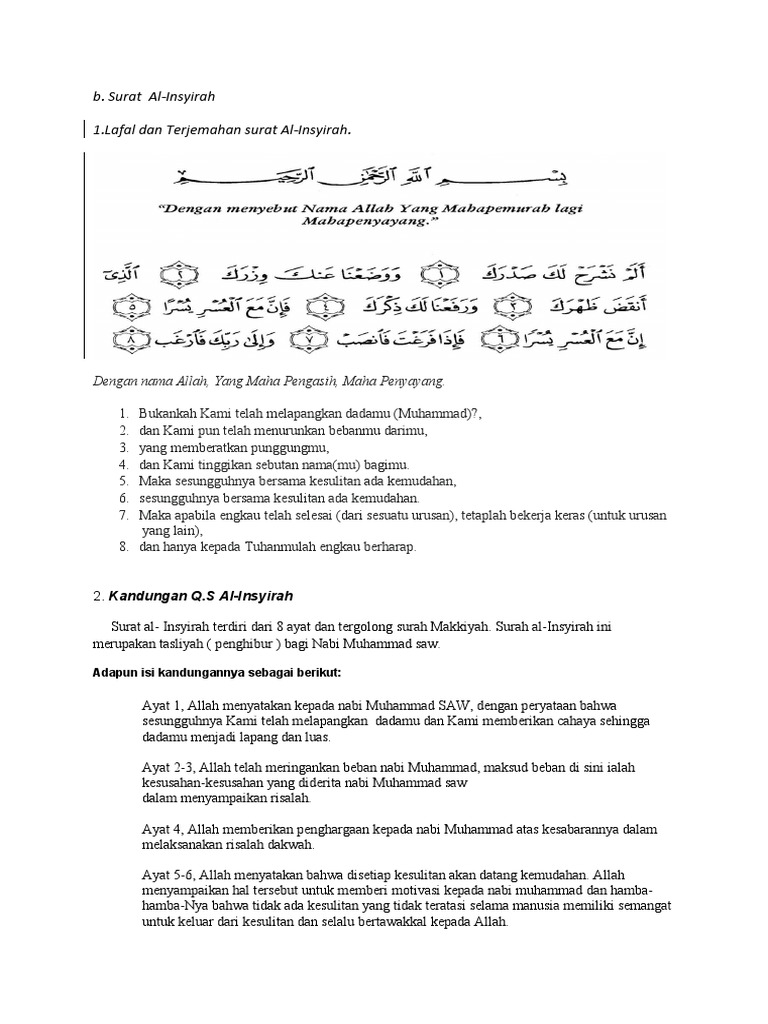 Kandungan dan Makna Surat Al-Insyirah | PDF | Agama & Spiritualitas