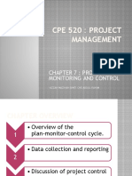 Cpe 520 - Chapter 7 - Project Monitoring and Control