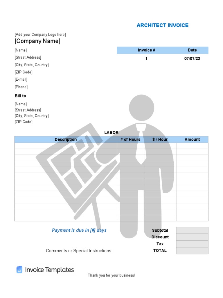 Architect Invoice Template Sample | PDF
