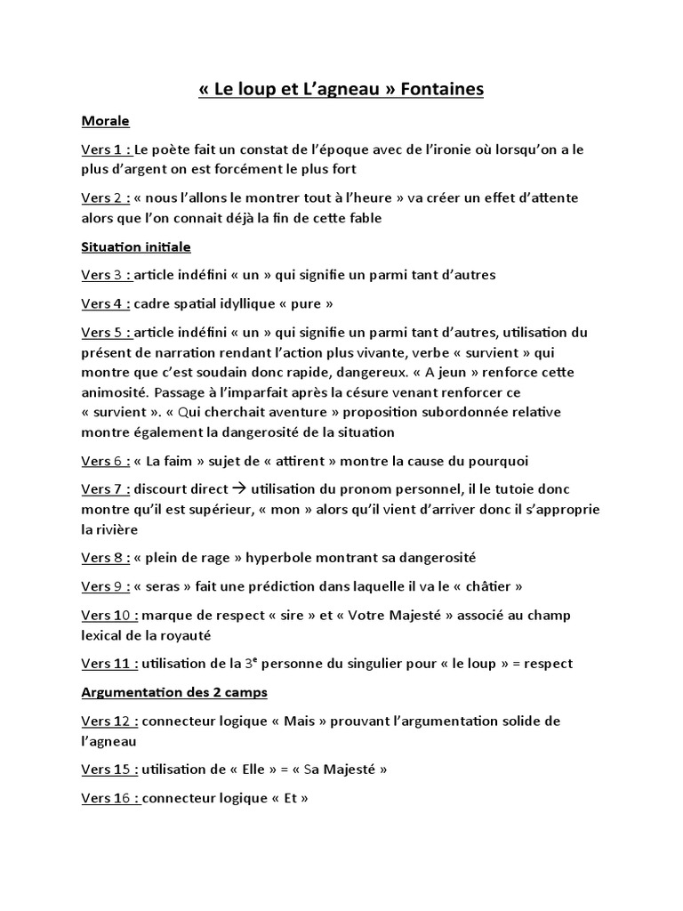 Le loup et l'agneau PDF