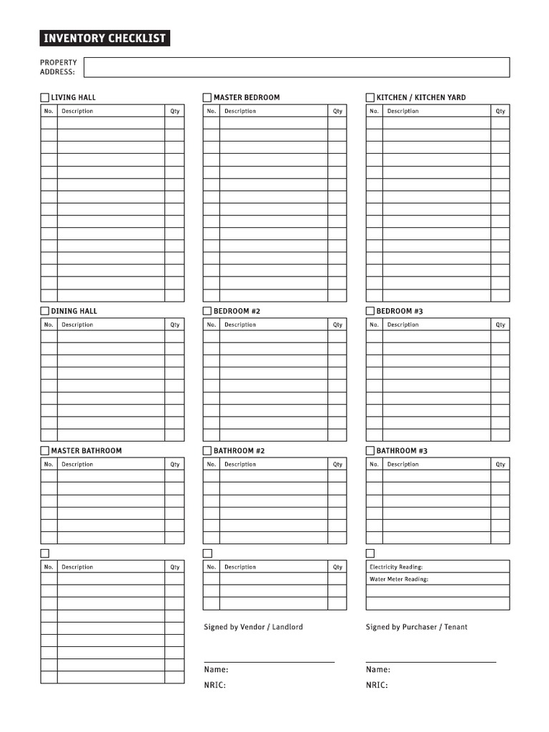 Inventory Check List | PDF