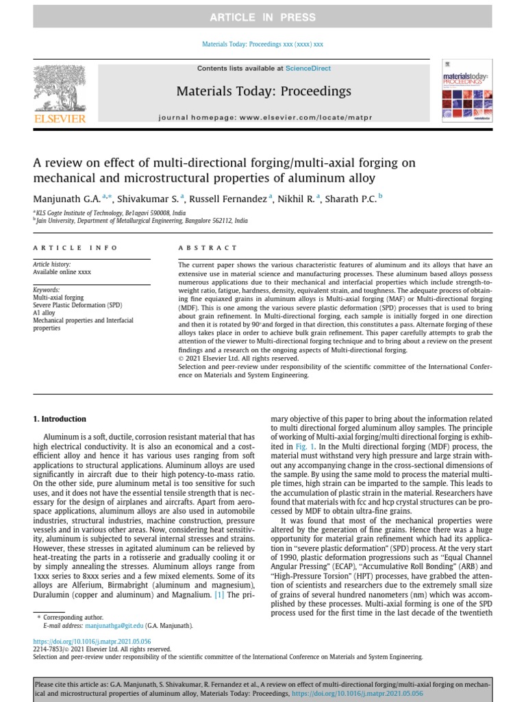 A Review On Effect of Multi-Directional Forging | PDF