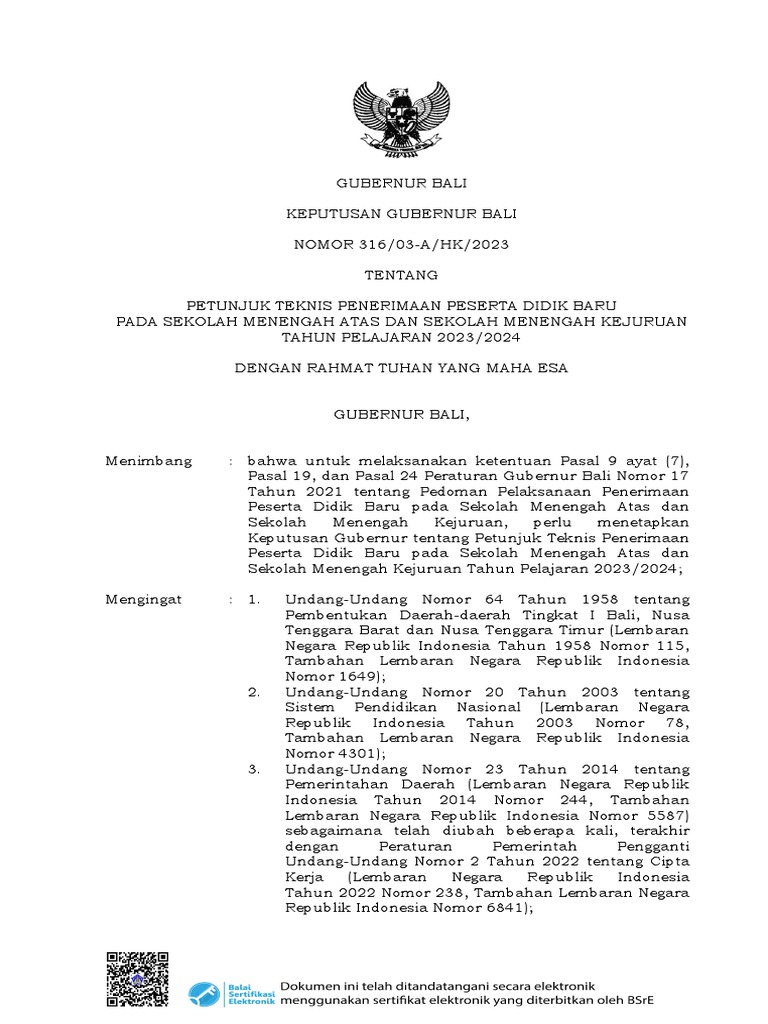 SK JUKNIS PPDB 20232024 | PDF