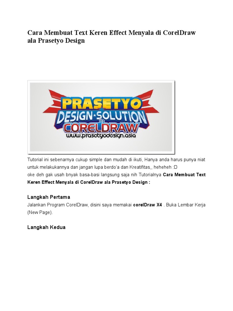Tutorial Text Keren di CorelDraw | PDF