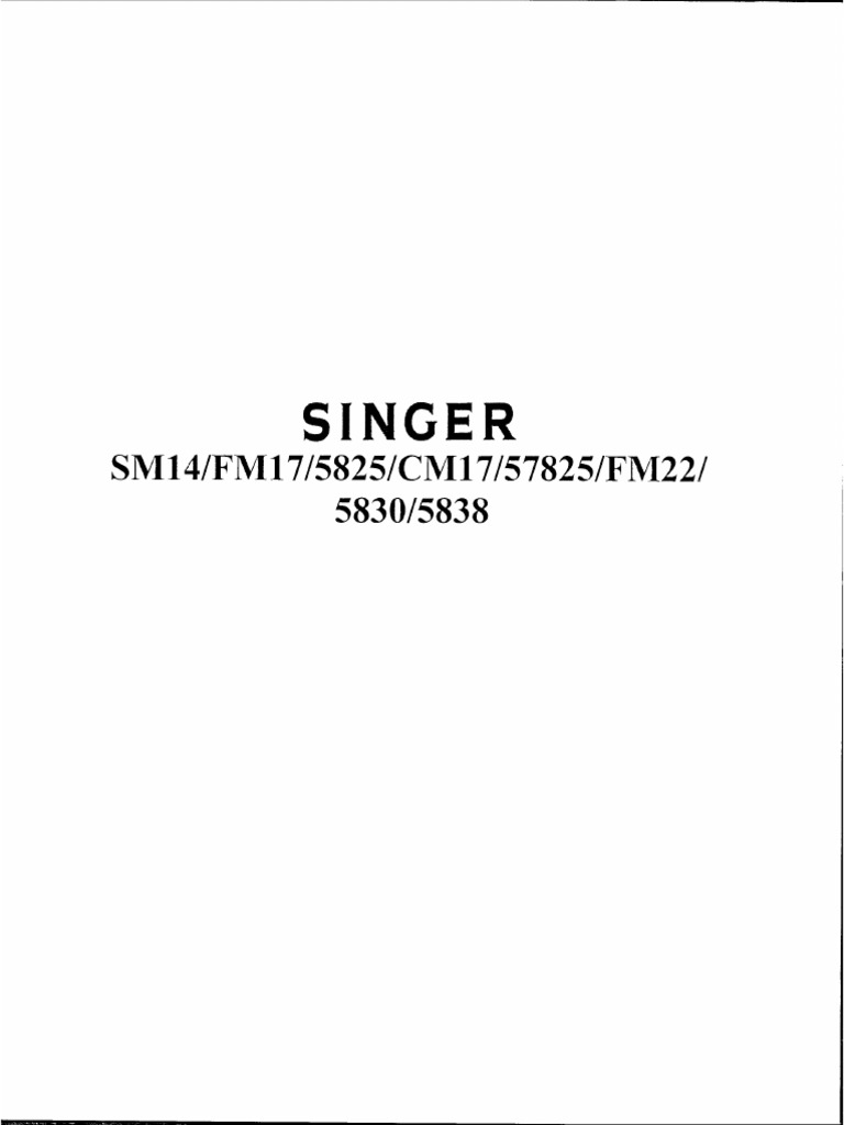 Manual Singer FM22 | PDF | Computers